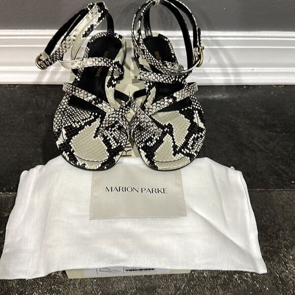 Marion Parke Natural Python Harvey Gladiator Sandals NWB - Picture 5 of 8